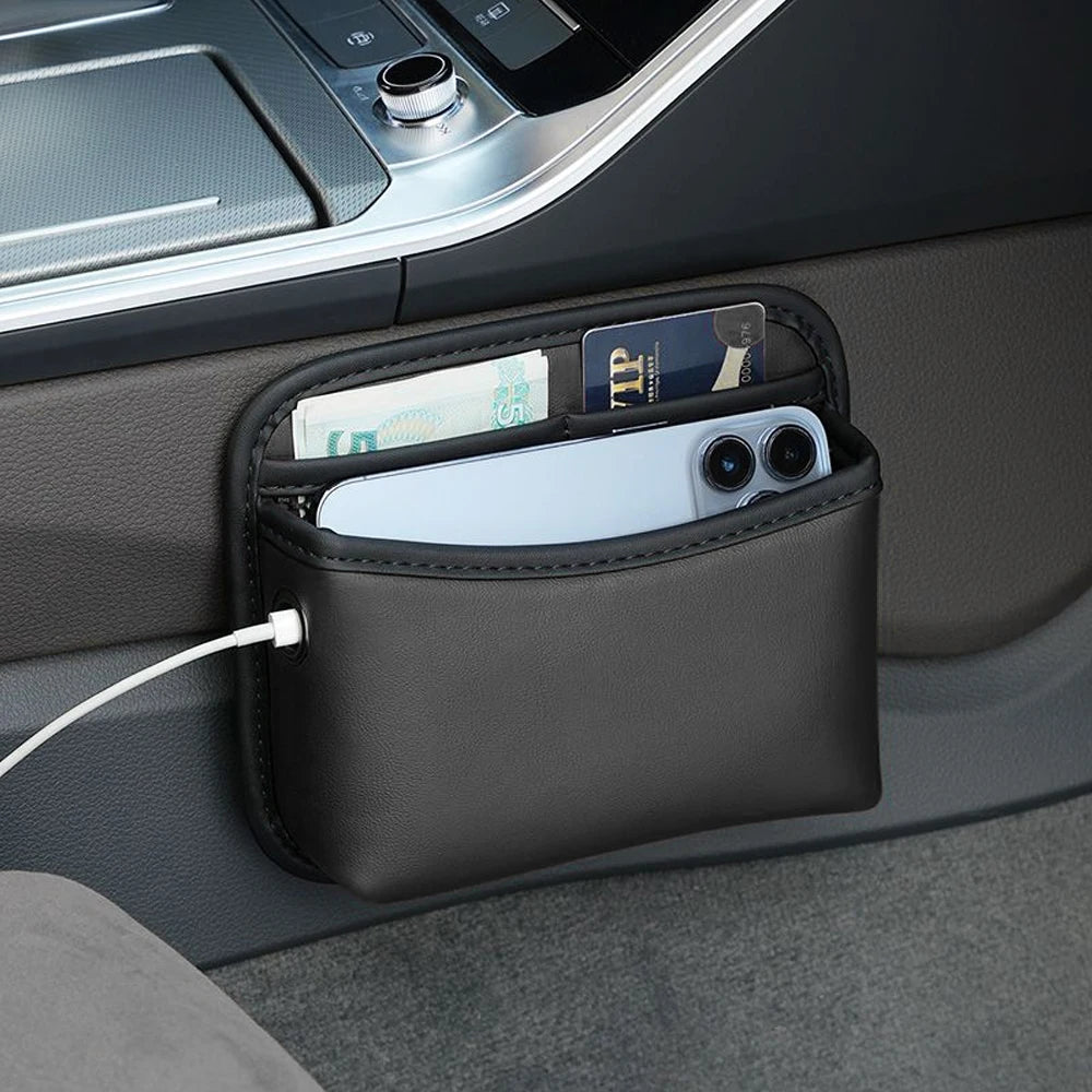 Universal Car Organizer Pocket Bag For Car Storage Box Collecting Bag Cards Phone Key Paste Box Self Adhesive Car Storage Pocket