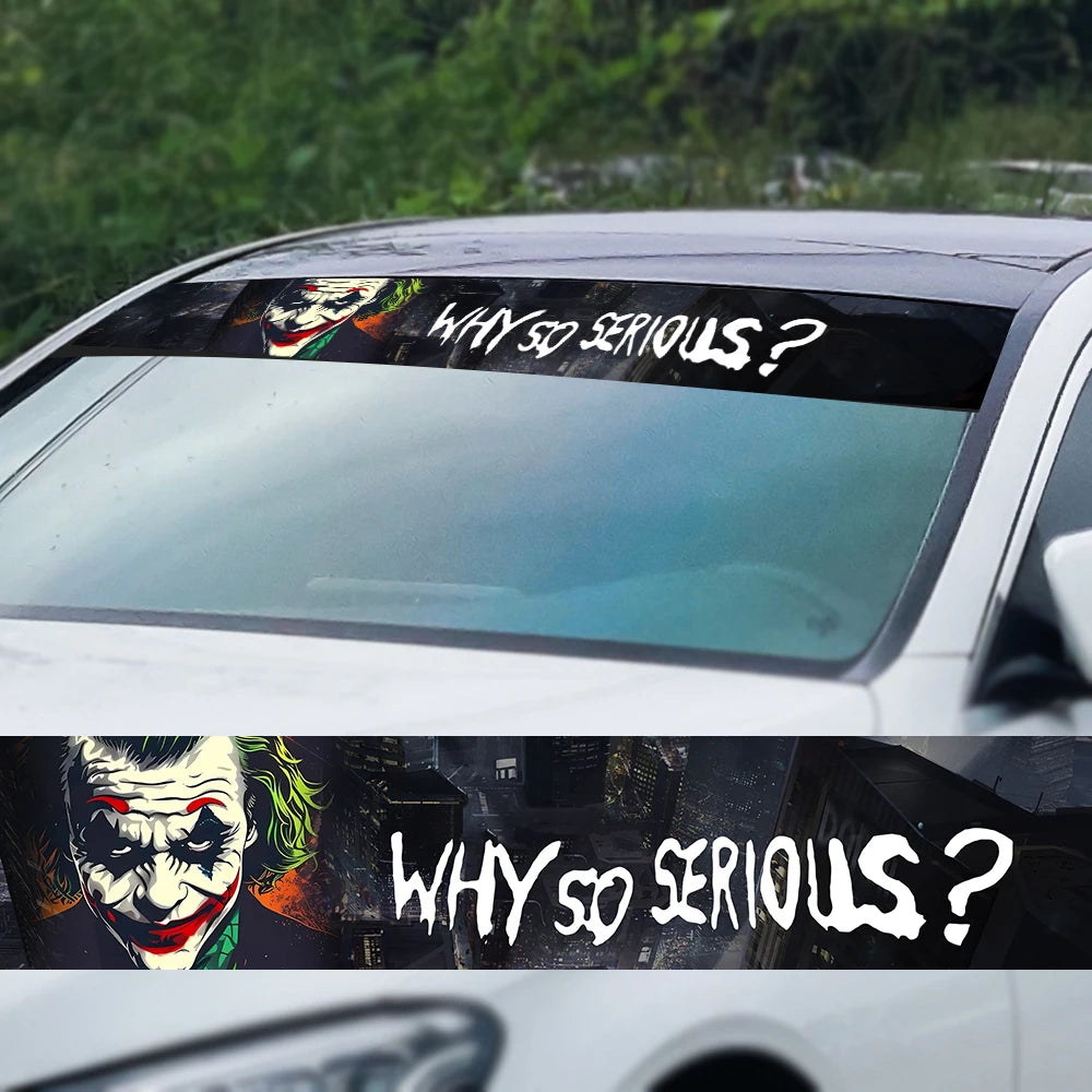 Why So Serious Car Sticker funny Joker Front Windshield Decal Vinyl Car Accessories Decor Car shade decoration DIY Stickers