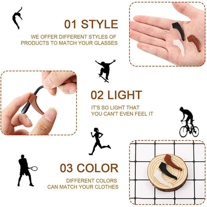 10 pairs Top Quality Silicone Anti-slip Holder For Glasses Accessories Kids/Adults Ear Hook Sports Eyeglass Temple Tip stoppers