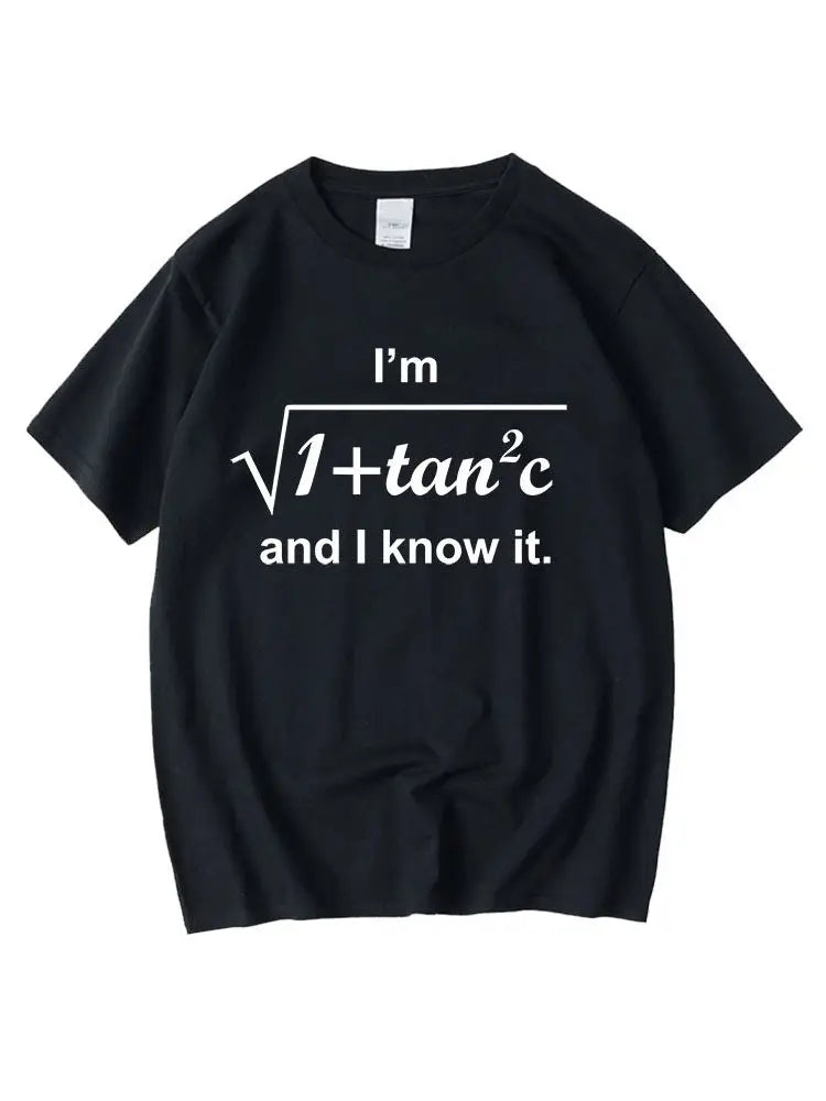 Mathematical Formula Tanc Pure Cotton Printed Fashionable Men's and Women's Short Sleeved Summer New Personalized Casual T-shirt