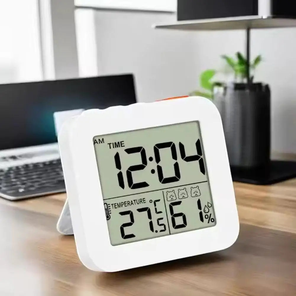 LCD Digital Alarm Clock Waterproof Bathroom Shower Timer For Cooking Shower Timer Temperature Humidity Display Hanger