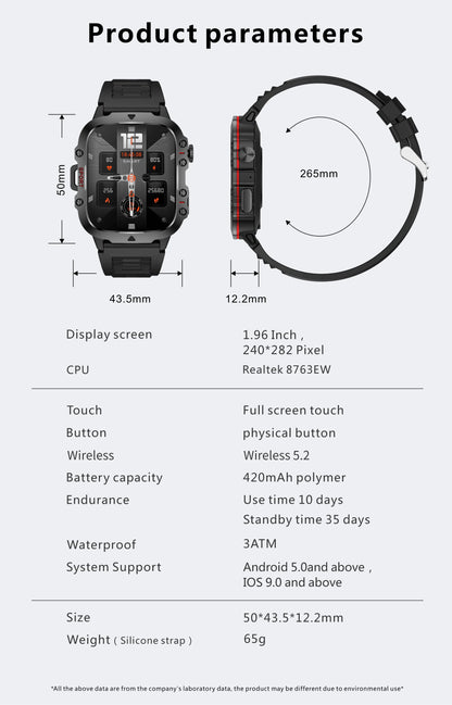 LIGE 2025 dla Xiaomi Wojskowy Smartwatch Męski IP68 5ATM Zewnętrzny Sportowy Monitor Fitness i Zdrowia 1.81 Cala Rozmowy BT Smartwatch