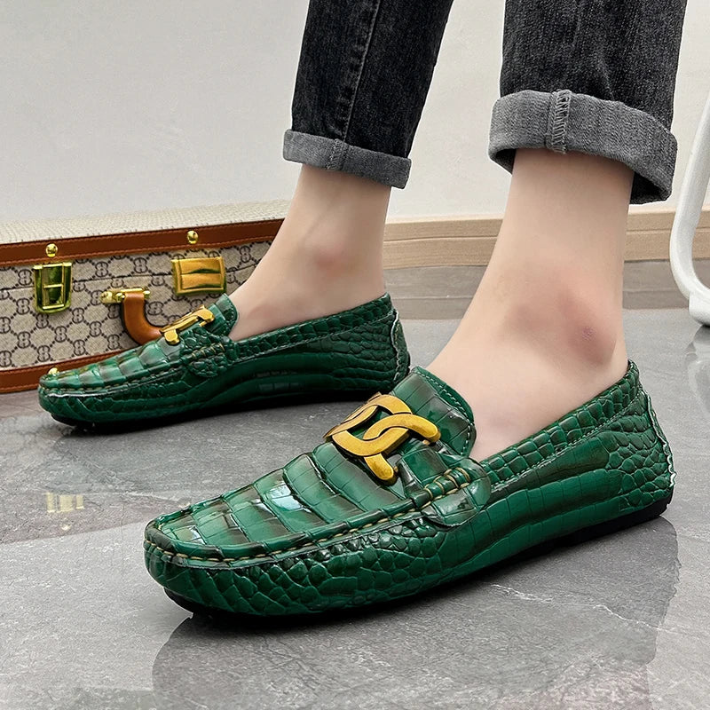 Man Shoes Leather Casual Shoes for Man Luxury Hand Sewn Fashion Flats Summer Breathable Outdoor Male Slip on Loafers Designer