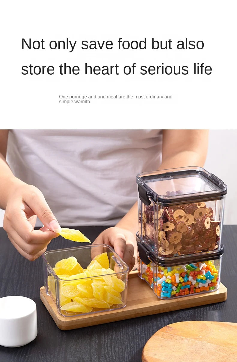 Kitchen Sealed Jars Large Capacity Grain Organizer Plastic Sealed Tank Moisture-proof Kitchen Storage Box Seasoning Jars Set New
