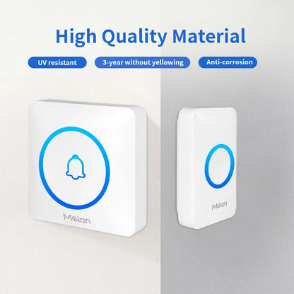 Meian Smart Home Doorbell Wireless Security Doorbell IP65 Waterproof Outdoor Door Bell 60 Songs 5 Volume Adjustable Chime Kit
