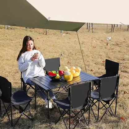 2025 Portable Folding Table Camping Table Outdoor Folding Storage Long Table Easy To Install With Net Bag Black Camping Desk