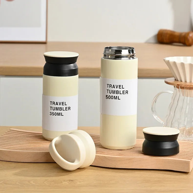 Portable Japanese Style 304 Stainless Steel Insulated Coffee Cup Spray Painted Element Cup Student Gift Car Use Thermos Mug