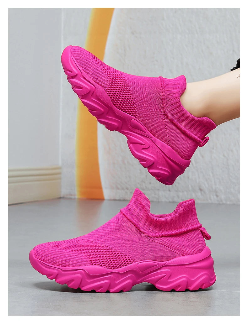 Men'S And Women'S Sneakers Mesh Breathable Lightweight High-Top Running Tennis Shoes Comfortable Outdoor Pair Naked Boots