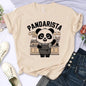 Cartoon Casual Creative T-shirt Vintage Round Neck Clothes Funny Cute Panda Printed T Shirt for Women Summer Sleeve