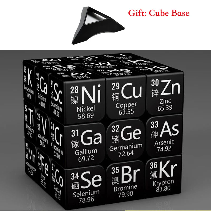 3x3x3 Magic Puzzle Cube Math Chemistry Element Physical Kids Puzzle Cube with Base Magico Cubo Children's Gifts Educational Toys