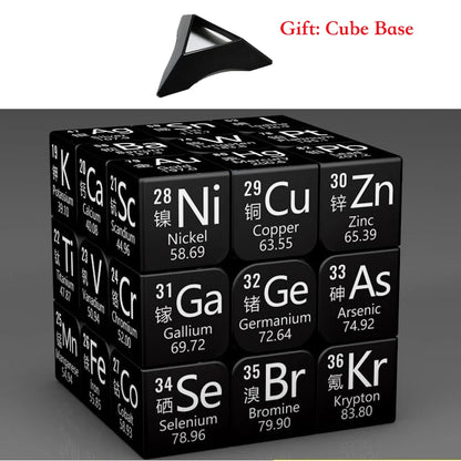 3x3x3 Magic Puzzle Cube Math Chemistry Element Physical Kids Puzzle Cube with Base Magico Cubo Children's Gifts Educational Toys