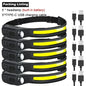 Indukcyjna latarka czołowa COB LED, ładowana przez USB, z wbudowanym akumulatorem, 5 trybów świecenia, lampka do użytku zewnętrznego, awaryjnego, wędkowania
