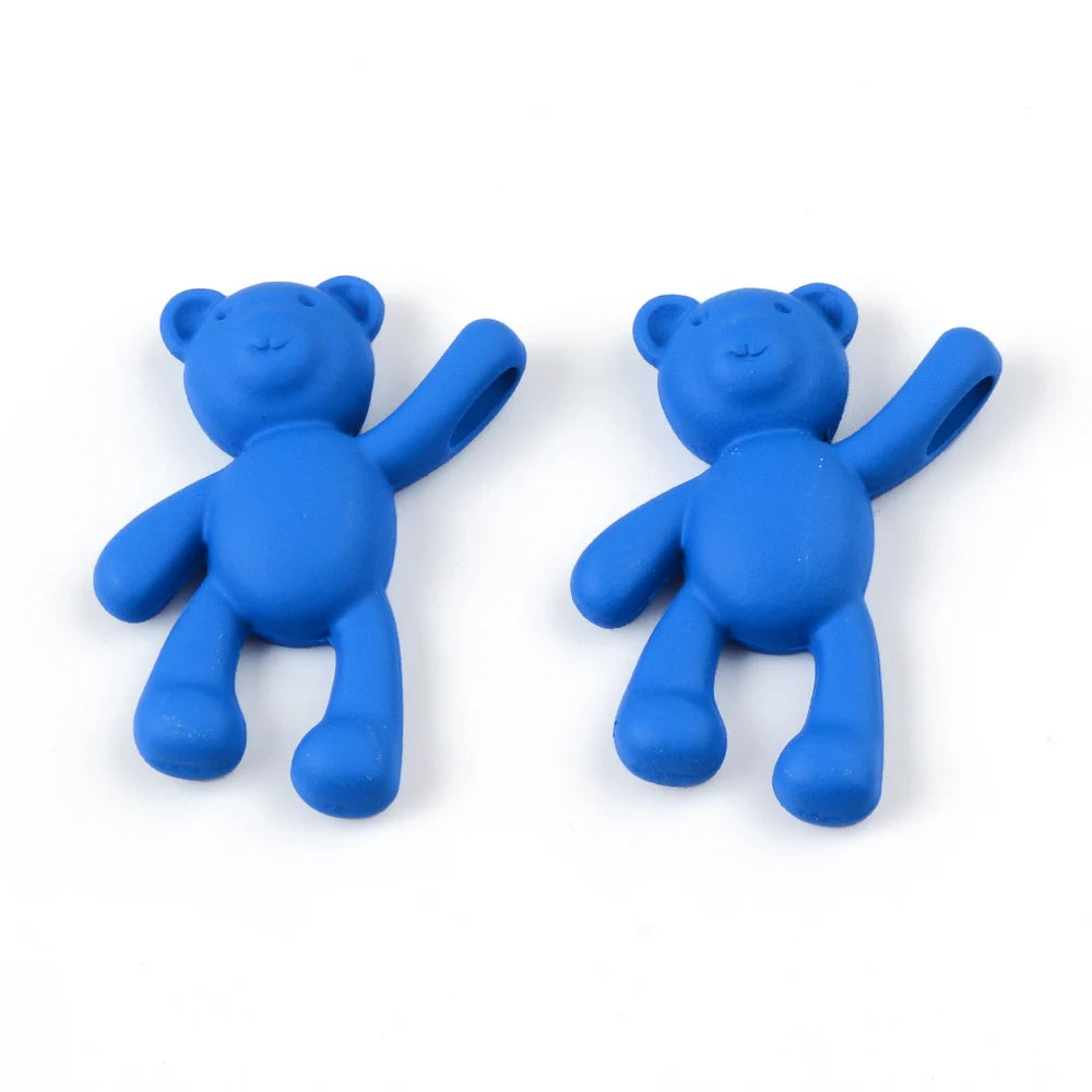 10PCS/lot DIY Cute Cartoon Teddy Bear Pendant Jewelry Accessories Wholesale Alloy Spray Paint Simple Multicolor Jewelry Material