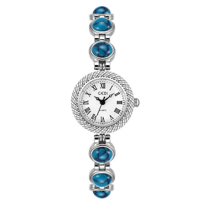 Women Bracelet Watch Ancient Luxury Premium Cat Eye Stone Colorful chain Watches Waterproof Ladies Fashion Quartz Wristwatch