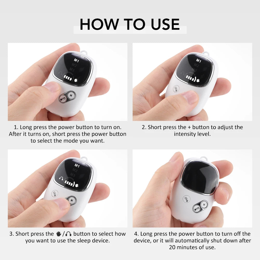 Handheld CES Sleep Aid Device for Insomnia Palm Pulse Massager Stress Relief Device Ear Clip Anxiety Pulse Pressure Relief