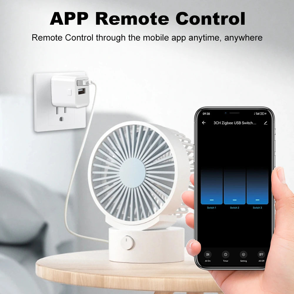 Tuya WiFi/Zigbee Mini Smart USB Adapter Plug 1/2/3 Gang Smart Life APP Timing DIY ON/OFF Controller Works with Alexa Google Home