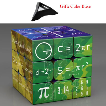 3x3x3 Magic Puzzle Cube Math Chemistry Element Physical Kids Puzzle Cube with Base Magico Cubo Children's Gifts Educational Toys