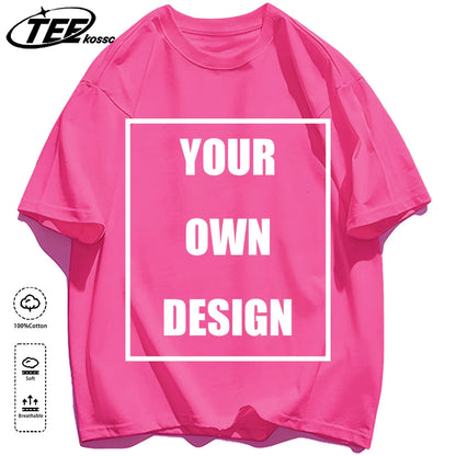 Men's Personalized T-shirt 100%Cotton Tee Custom Shirt Make Your Design Logo Text Men Women Design Your Gift Couple Tshirt