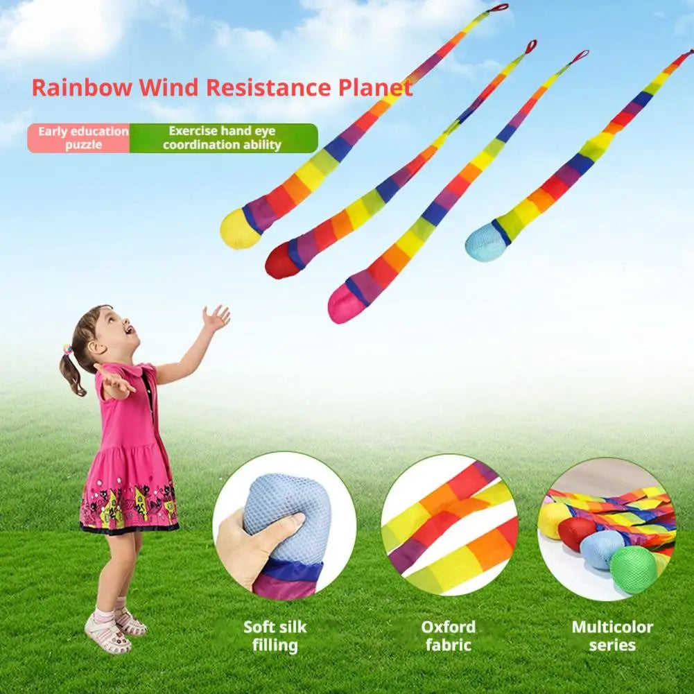 Interactive Rainbow Windproof Sandbag Safe Catch Tail Soft Ball Children Parent Outdoor Sports Meteor Ball Sensory Training Toy