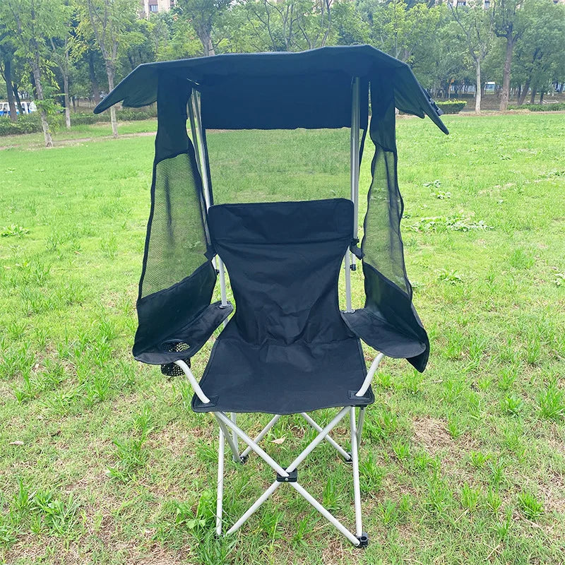 Outdoor Folding Chair, Leisure Fishing Chair, Portable Sunshade, Sunscreen, Camping Beach Chair, Armrest, Director's Sketching