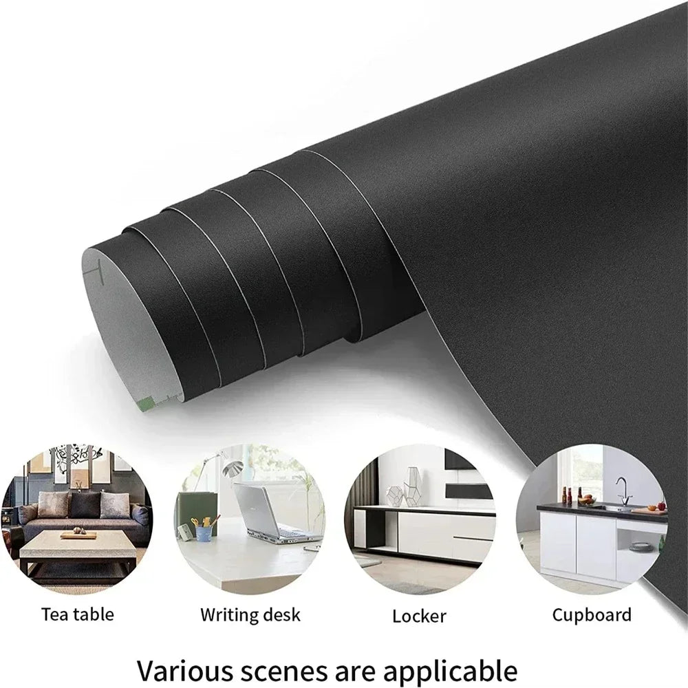 40cm wide vinyl matte decorative contact paper self-adhesive waterproof removable wallpaper for furniture renovation