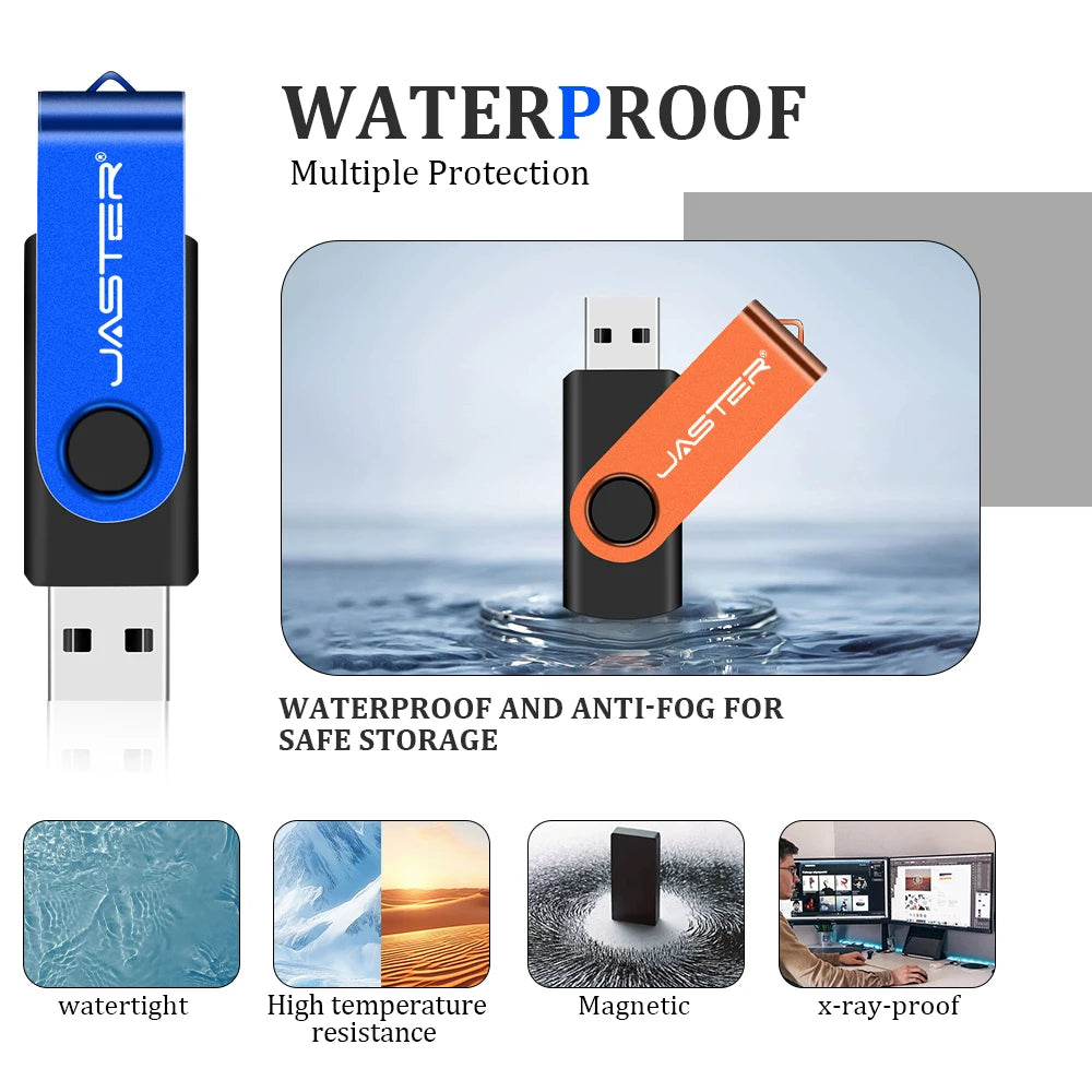 фalizar USB 32GB Flash Drive 16Giga Memory Stick Metal Jump Drive Draaibare Pendrive Draagbare 128GB Cle USB 2.0 Pen Drives
