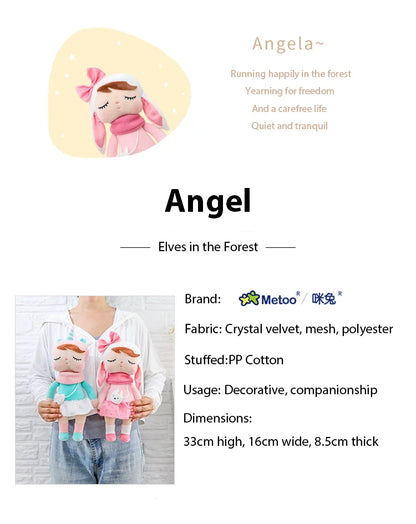 Original Metoo 33cm Angela Plush Doll Kawaii Rabbit And Cute Unicorn Fox toy Boy Girl Birthday Gift For Kids Toys