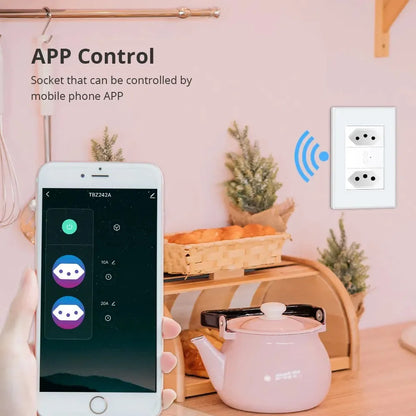Zemismart Zigbee Smart 10A 20A Brazil Socket Light Switch with Outlets Work with Tuya Smart Life App Alexa Google Home Control