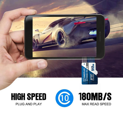 OnePlus 2TB High-Speed V30 A2 U3 4K SD Card 512GB 256GB Memory Card 1TB Micro TF SD Adapter for Smart phone/Tablet/PC Cross-Use