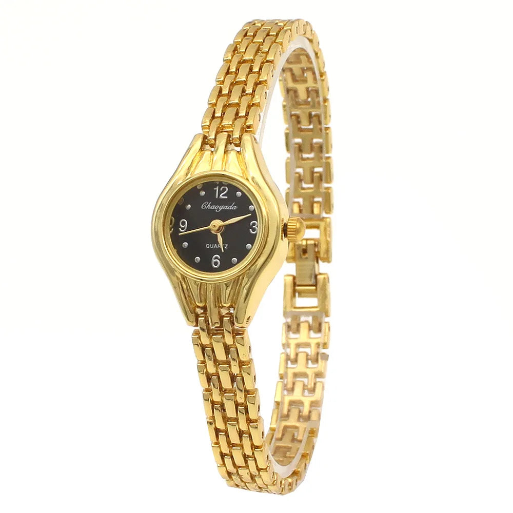 10pcs Women Bracelet Watch Golden Relojes Small Dial Quartz leisure Watch Popular Wristwatch Hour female ladies elegant watches