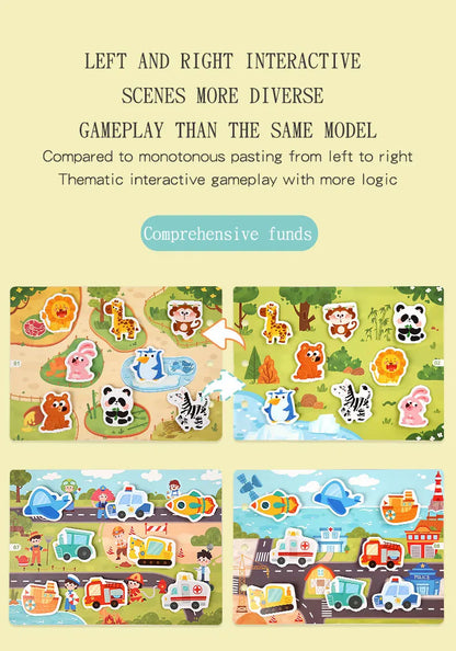 Montessori Baby Busy book My First Quiet Book Paste Early Learning Education Toy for Toddlers Matching Game Toys for Kids Gifts