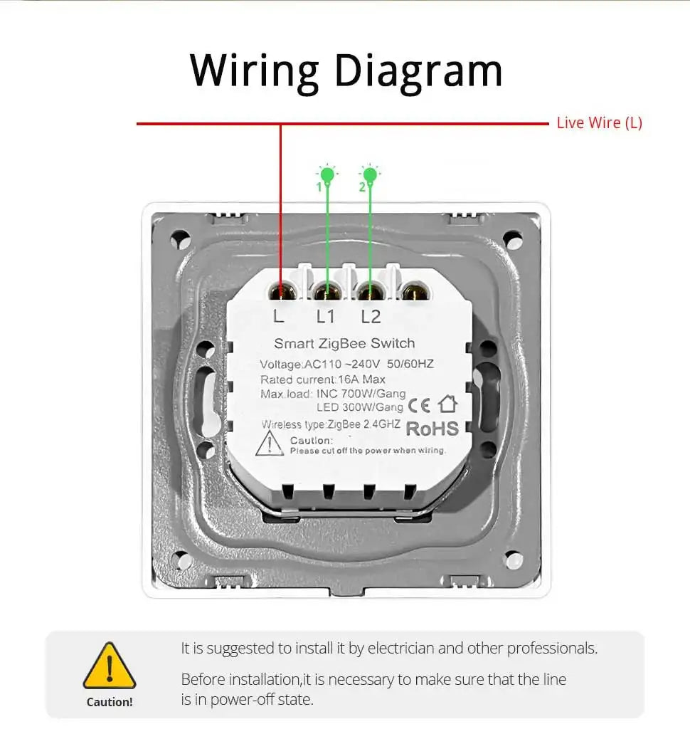 Zemismart Zigbee No Neutral Switch Physical Push Interruptor Smart Wall Switches Work with Tuya Magnetic Latching Relay 220V