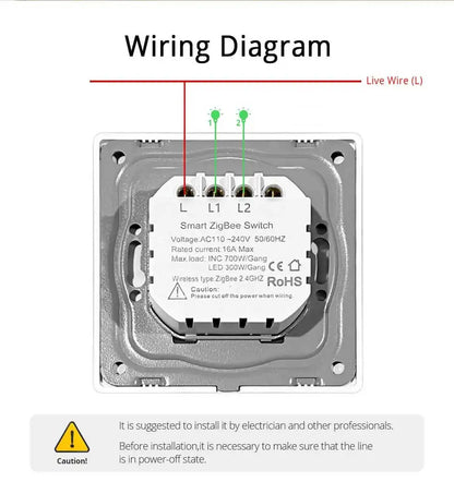 Zemismart Zigbee No Neutral Switch Physical Push Interruptor Smart Wall Switches Work with Tuya Magnetic Latching Relay 220V