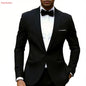 New Men's 3 Piece Suit Business Formal Set, Groom & Groomsman Wedding Suit, Elegant Prom & Party Outfit