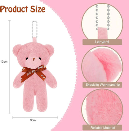 18-90Pcs Mini Teddy Bear Toy Plush Stuffed Bear Doll for Keychain Craft DIY Accessory Birthday Gifts Party Favors Supplies 4.7in