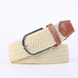 Unisex Elastic Fabric Woven Casual Women Belt Pin Buckle Expandable Braided Stretch Canvas Stylish Leisure Belts for Men