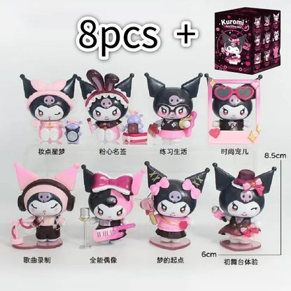 Sanrio Kuromi Sparkling Idol Series Cartoon Blind Box Toy Creative Personalized Desktop Ornaments Statue Model Surprise Gift Box