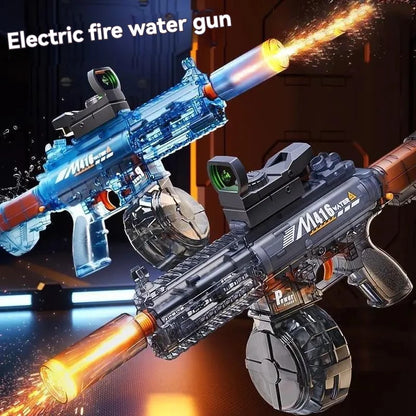 2026 new firelight M416 electric water gun children's toy water spray continuous strong range long-range water fight toy