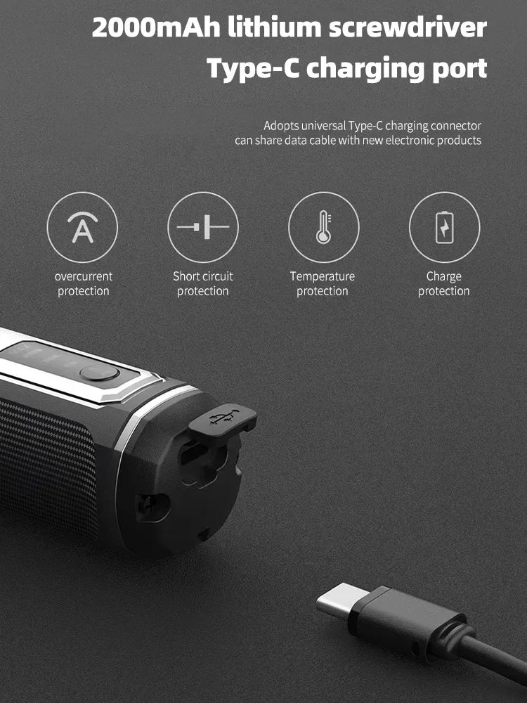 Bezprzewodowy wkrętak elektryczny akumulatorowy 2000 mAh Li-Ion Mini wiertarka 4 V Zestaw elektronarzędzi do konserwacji i napraw domowych