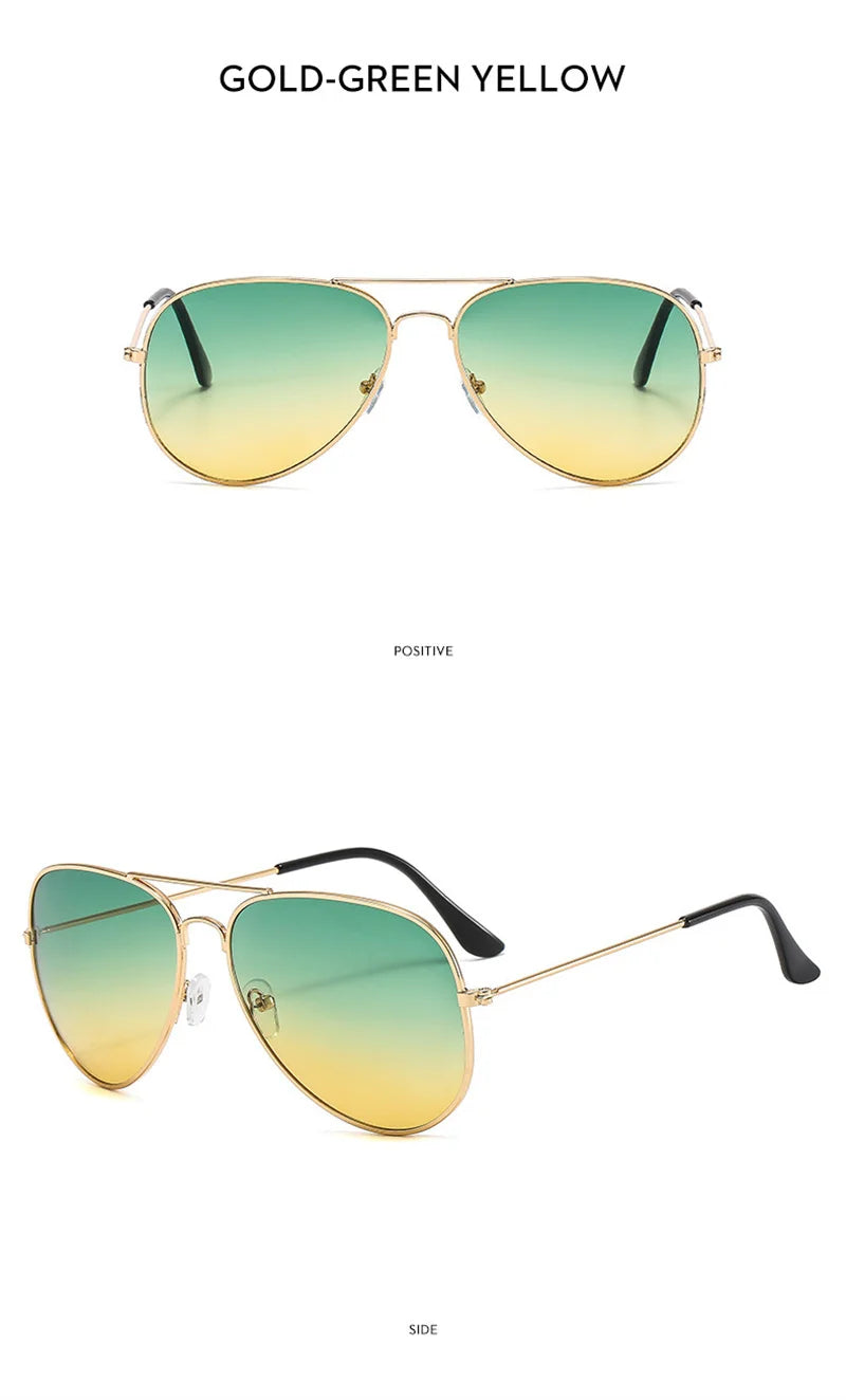 New Double Bridge Sunglasse for Woman Men Alloy Frame 2026 Gradient Lens Sun Glasses Female Oculos Male Outdoor Fashion Eyewear