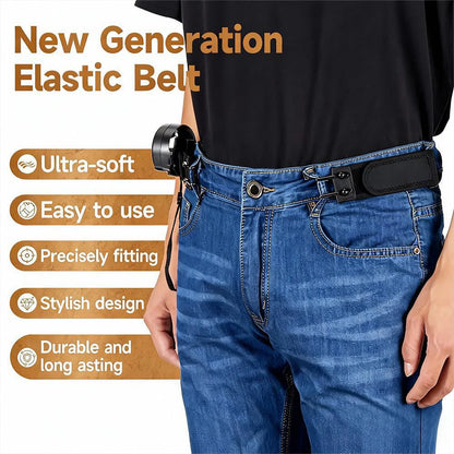 Fashion Ultra-soft No Buckle Elastic Belts Men's Stylish Comfortable Belt Loop Buckle-Free Belt Unisex Jeans Pants Belt for Men