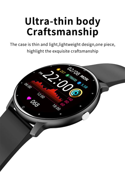Smartwatch LIGE męski damski z pełnym ekranem dotykowym Sportowy zegarek fitness męski IP67 Wodoodporny Bluetooth dla Androida iOS Smartwatch Mężczyźni