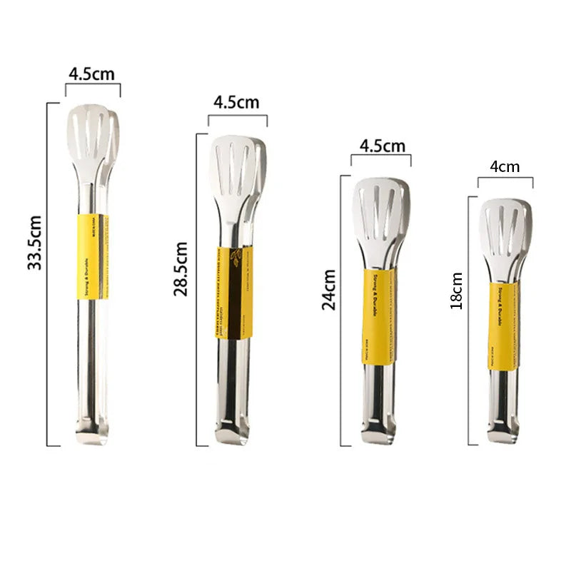 Stainless Steel Food Tongs Pastry Meat Barbecue Clip Anti-Scald Tongs Frying Fish Spatula Clip Bread Clip Household Kitchen Tool