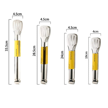 Stainless Steel Food Tongs Pastry Meat Barbecue Clip Anti-Scald Tongs Frying Fish Spatula Clip Bread Clip Household Kitchen Tool