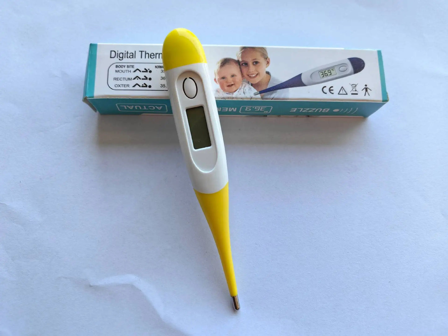 Digital Thermometer with Soft Tip, Oral & Armpit Temperature Test for Baby Adults, Home First Aid Fever Detection Tool