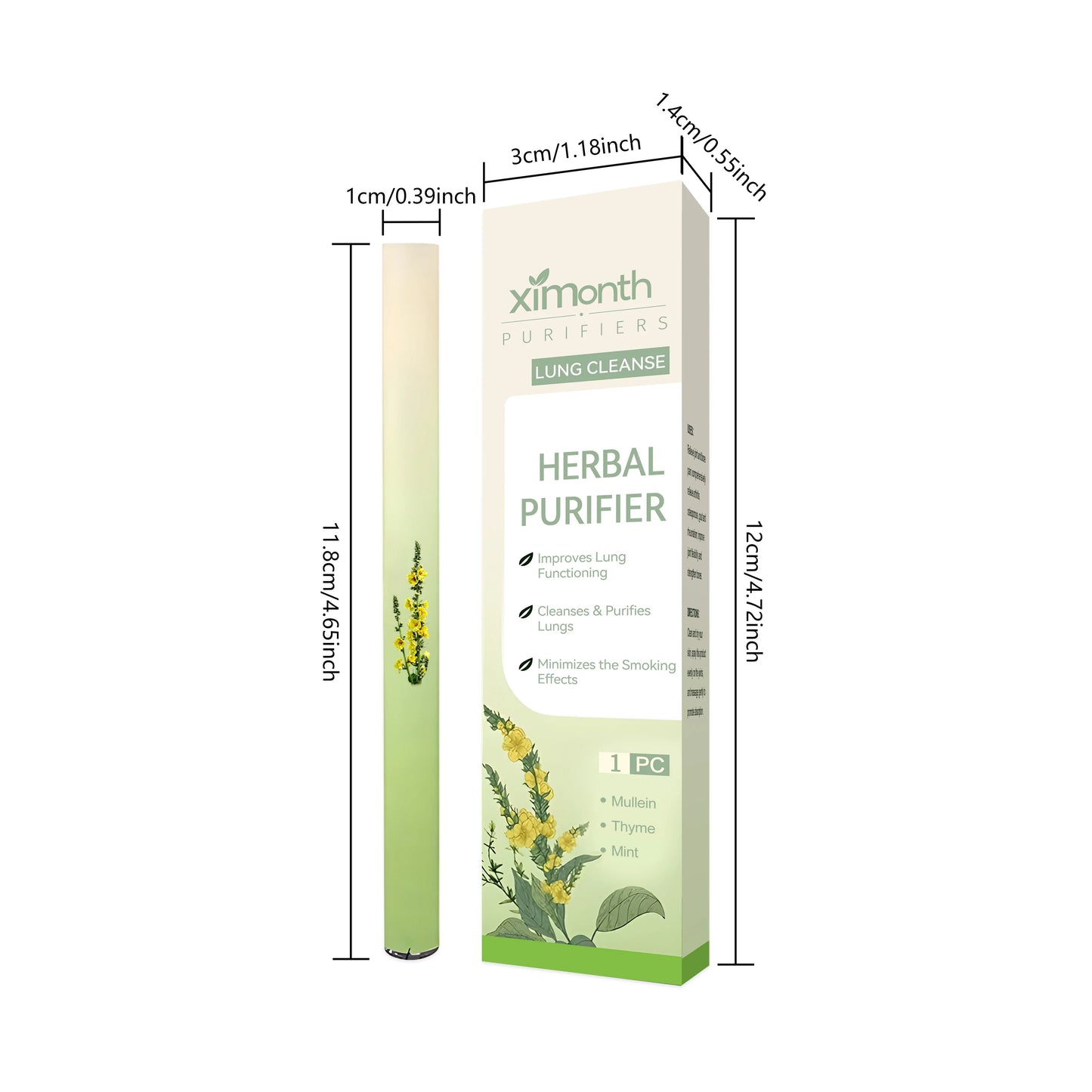 Herbal Diffuser Lung Cleanse Detox Stick Menthol Refreshing Mind Enhance Breathing Aromatherapy Relaxing Body Improve Sleep Aid