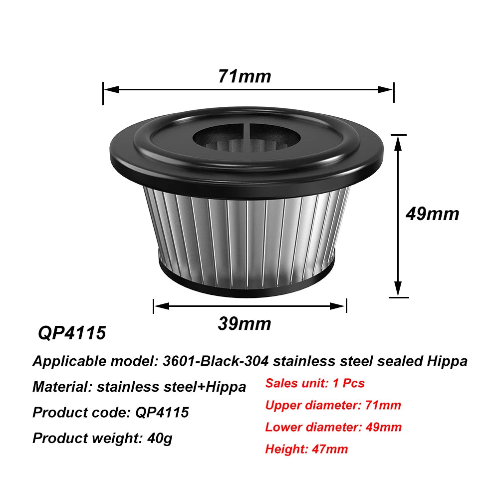 Vacuum Cleaner Filter Element Haipa Professional Non-Woven Fabric Filter Element For Car Vacuum Cleaners 71x36x47mm LT116 model