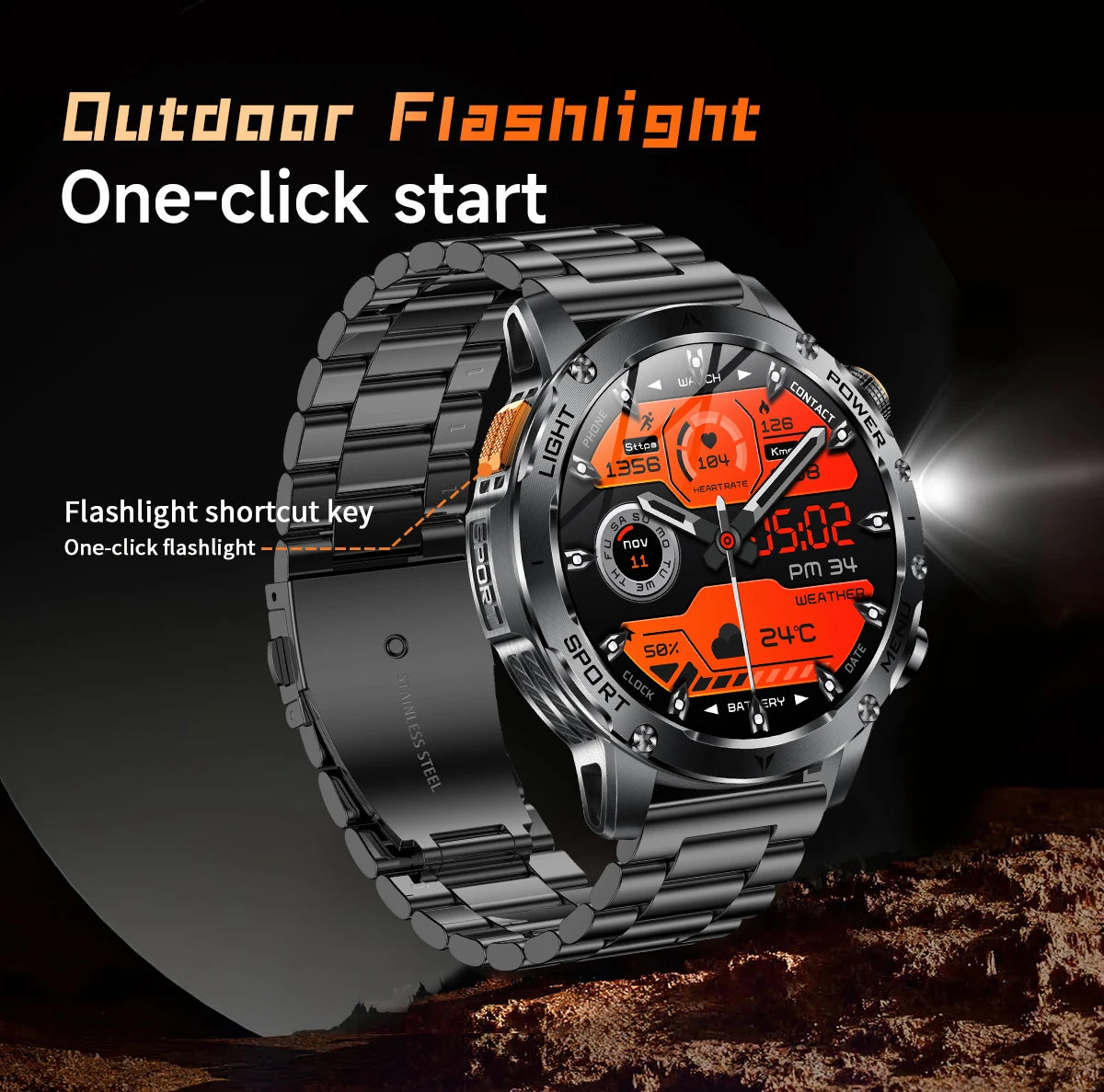 LIGE 2026 New Ultra Military Grade 1000mAh Battery Smart Watch For Men IP68 Waterproof Sports Fitness Bluetooth Call Smartwatch