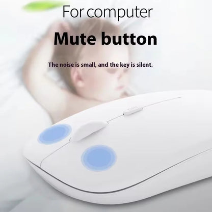 Battery-Powered Wireless Mouse Slim Bluetooth-compatible Computer Mice Portable Cordless Mouse for iPad Laptop Desktop Tablet