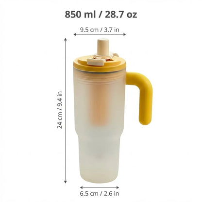 850ML Large Capacity Tumbler With Handle&Strainer Sport Portable Plastic Straw Water Cup Heat Resistant Leak-proof Water Bottle